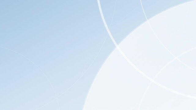 Clean and minimal 4K looping animation of sweeping white abstract waves and curved lines over a soft light blue background. Ideal for modern corporate presentations and elegant web headers.