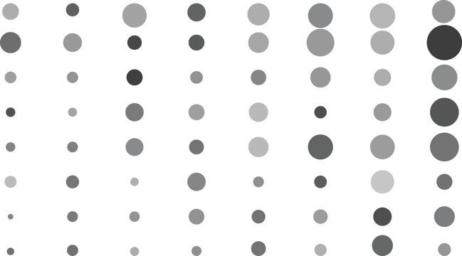 abstract gray dot matrix pattern with varying circle sizes monochrome geometric halftone background