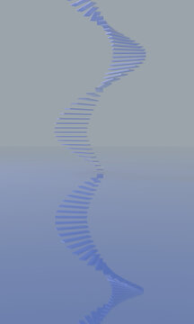 Slender 3D Staircase Rendered above a Blue Floor