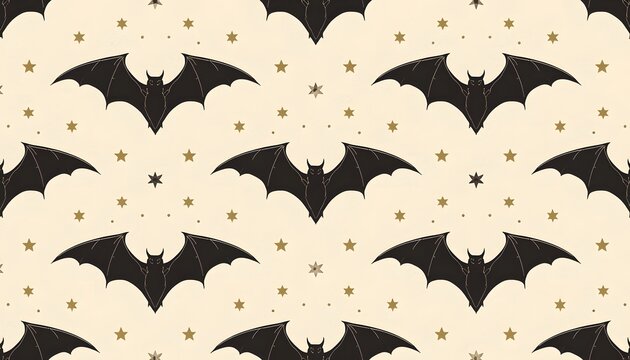 seamless pattern with black and white wings