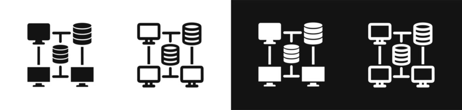 Network server infrastructure icon set