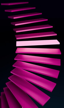 Radiating 3D Steps Rendered in Vivid Magenta