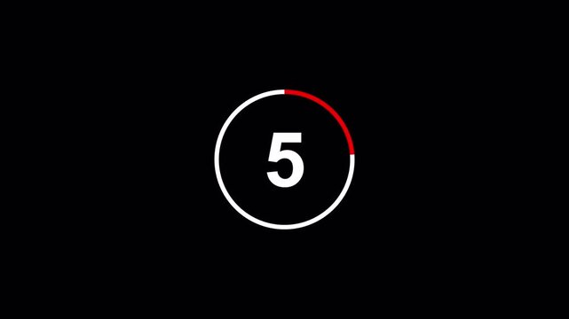 20 second countup timer animation on transparent background. 20 second circle countup timer 1 to 20 second with alpha channel.