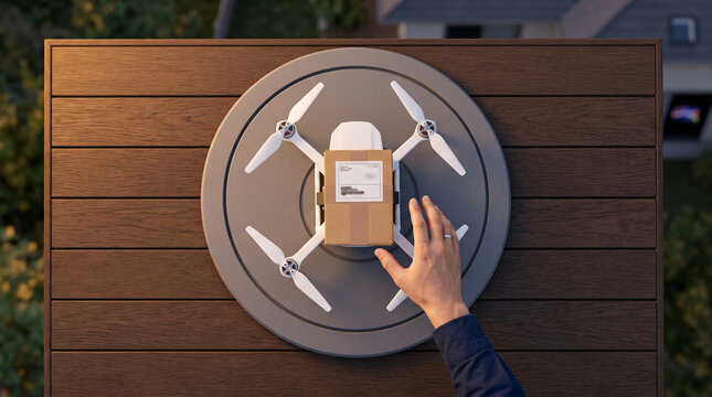 真上から見たドローンによる荷物配送：ラストワンマイルを変える次世代物流