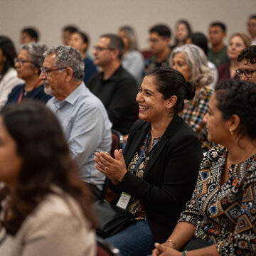 Fantasy Art Church Unity. Candid Photos Of Church Conference Attendees Sharing Stories And Experiences