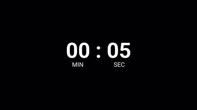 20 second countup timer animation on transparent background. 20 second circle countup timer 1 to 20 second with alpha channel.