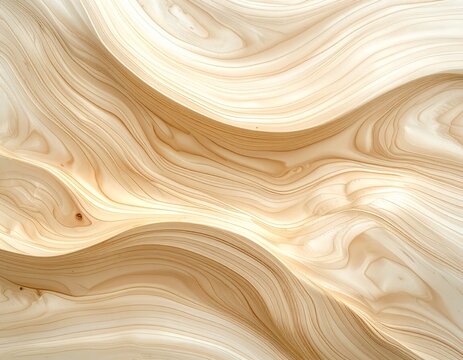 模様　Flowing Beige and Cream Abstract Marble Texture with Elegant Organic Waves