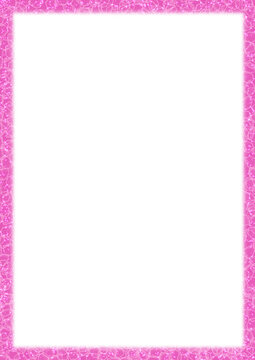 A pink worksheet frame featuring a beautiful, sparkling glitter pattern; A4 portrait size.