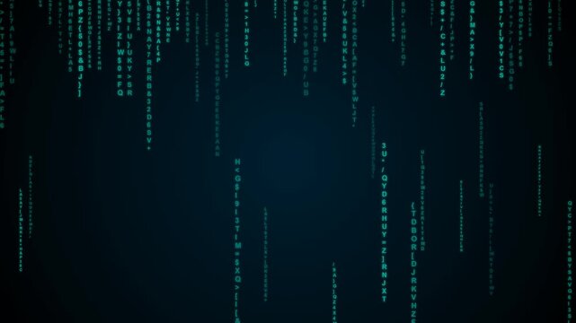 Falling Digital Code Motion Graphic Background