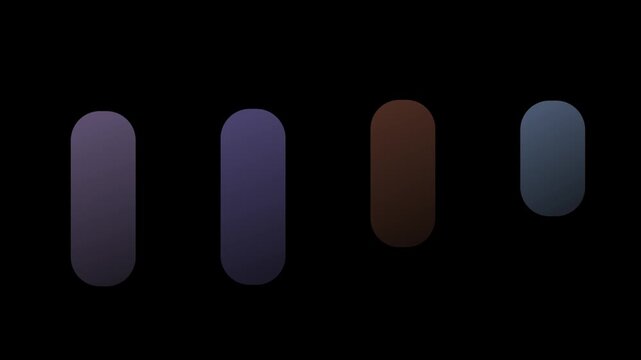 Muted rounded capsule shapes arranged on a dark background for smooth looping