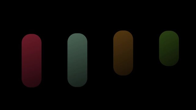 Rounded multicolored capsule shapes arranged in a horizontal row form a smooth repeating looping element