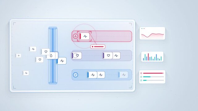 AI patient triage sorting cards into priority lanes on white