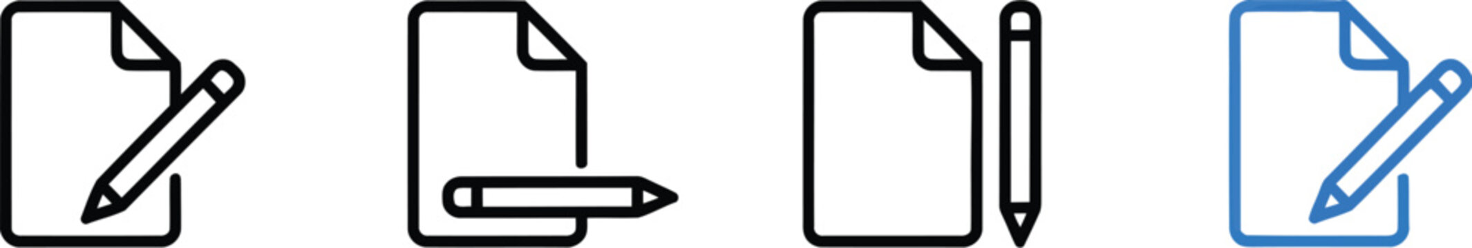 Document icon edit symbols for file management with pencil tool