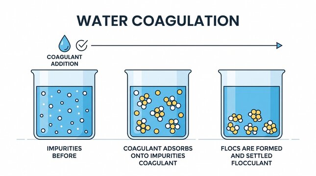 Water coagulation and flocculation process scientific diagram