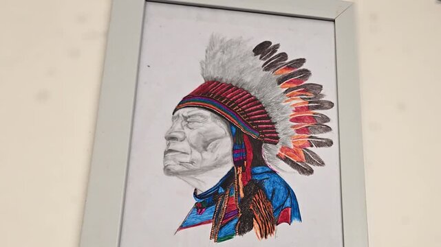 colourful art of seattle, red indian chief
