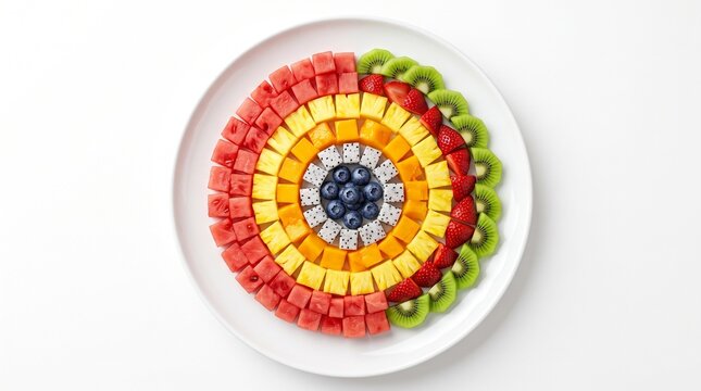 Vibrant cut fruit arranged as a playful collection of fresh colors, juicy textures, and natural shapes.