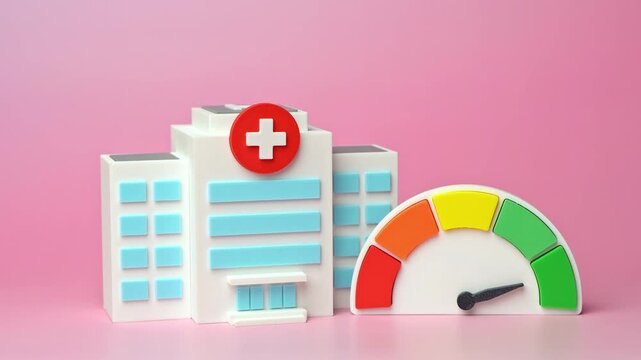 High efficiency of the hospital and medical system. Healthcare performance highlights quality service, patient care standards, medical staff coordination, and system reliability