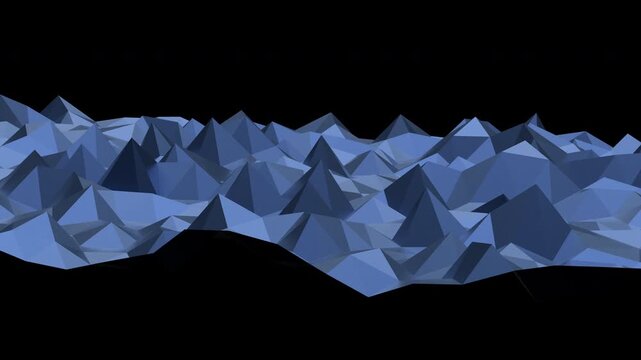 Abstract blue geometric mountains futuristic digital landscape