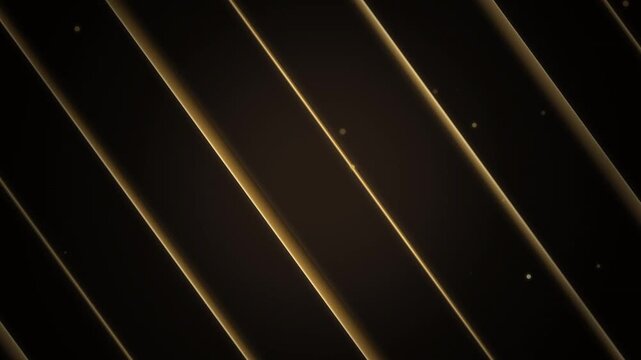 Golden Diagonal Lines Motion Background Featuring Glowing Particle Dust Elements for Elegant Presenta