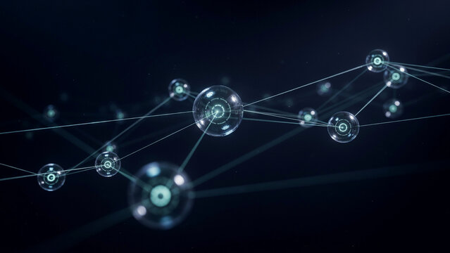 Abstract molecular network with glowing connection nodes molecular connection abstract technology structure molecule communication futuristic information chemistry background innovation