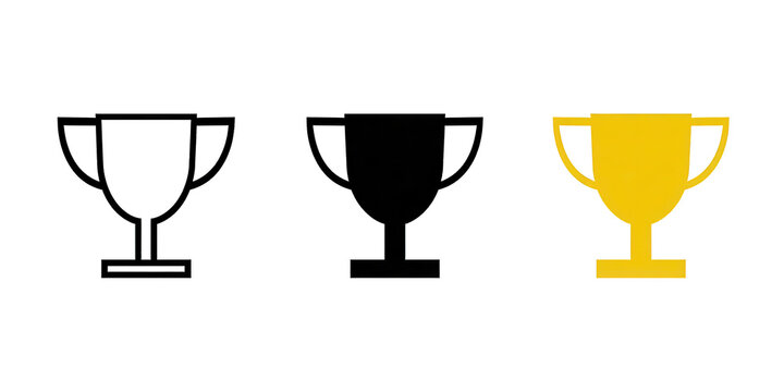 Trophy cup icons set