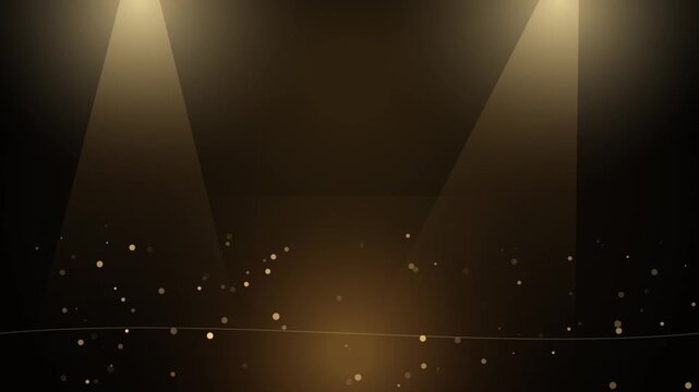 Golden Luxury Spotlight Background with Floating Glittering Dust Particles for Elegant Event Displays