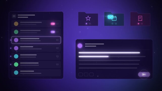 Violet AI agent inbox with folders and a reply composer seamless loop