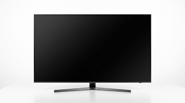 LCD TV Monitor and Flat Screen Display Isolated on White Background, Modern Computer Television Technology with Blank Digital Screen for Desktop and Electronics Concepts
