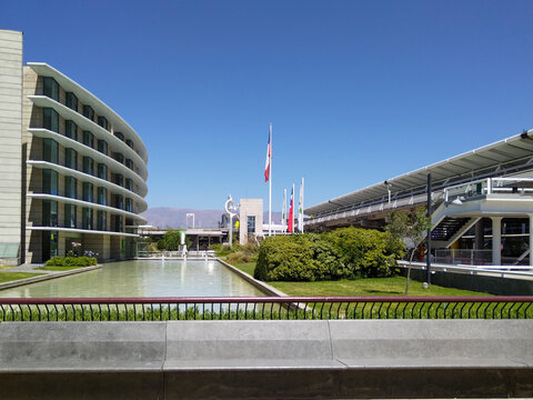 Modern airport terminal zone in santiago de chile airport