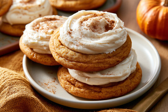 Super-Soft Pumpkin Cookies With Cream Cheese Frosting 