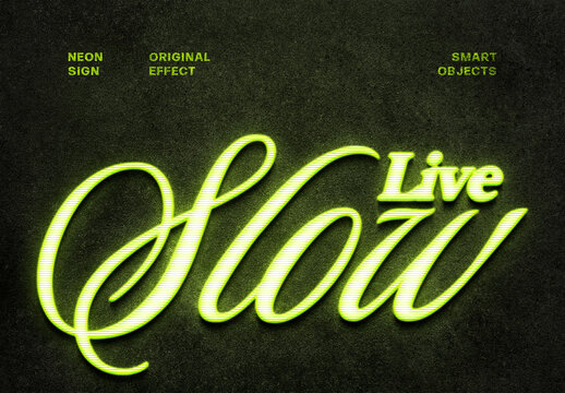 Bright Neon Sign Original Text Effect for Poster and Social Media