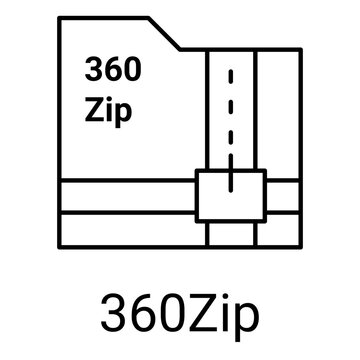 360 Zip File Compression and Archive Utility Line Icon with Editable Stroke