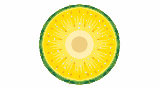 Pineapple Slice: A vibrant cross-section of a juicy pineapple reveals its characteristic texture and refreshing yellow flesh, set against a clean background.