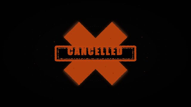 Animated Red Cancelled Stamp Cross Mark Badge Motion Graphic Overlay