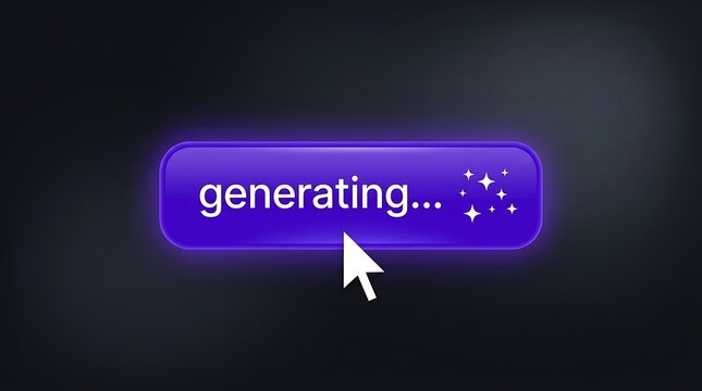 Generating progress bar with cursor indicates digital processing and artificial intelligence