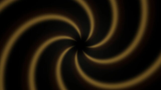 Gold spiral light coils into a vortex in a cool abstract video