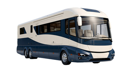 Modern blue and white luxury motorhome coach bus © Otso