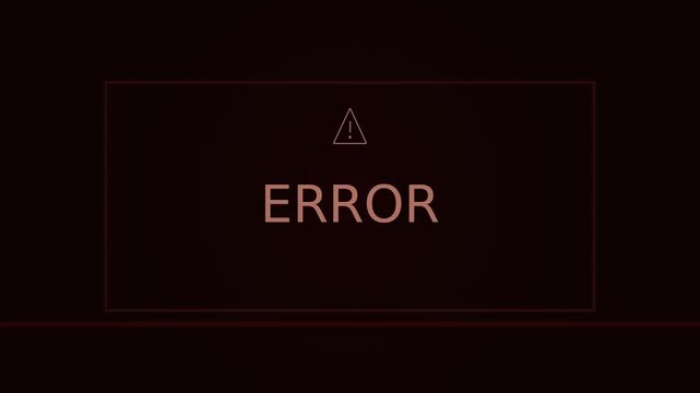Coral ERROR text glows inside a frame in a cool system error video