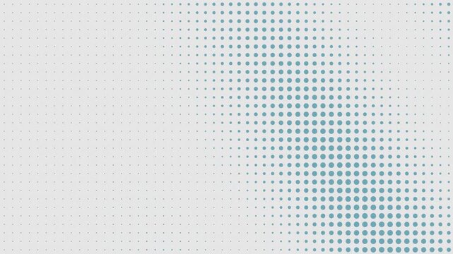 Cyan halftone dots ripple in a stylish video with open space