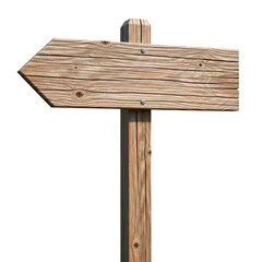Rustic wooden directional signpost isolated on transparent background © SURME