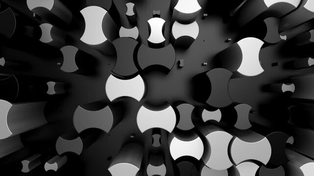 Background of Geometric Shapes. Abstract motion, loop, 3d rendering, 4k resolution
