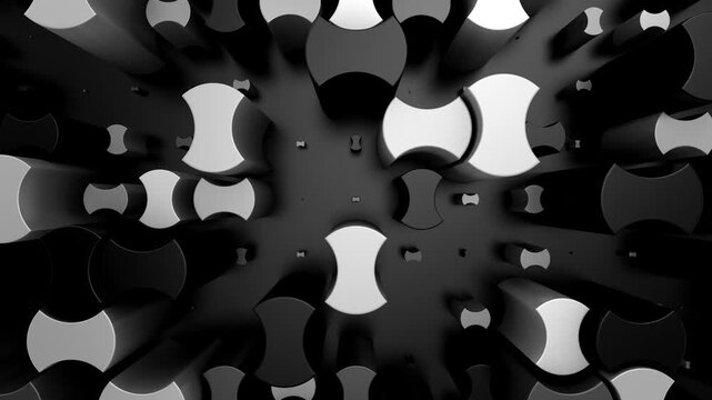 Background of Geometric Shapes. Abstract motion, loop, 3d rendering, 4k resolution
