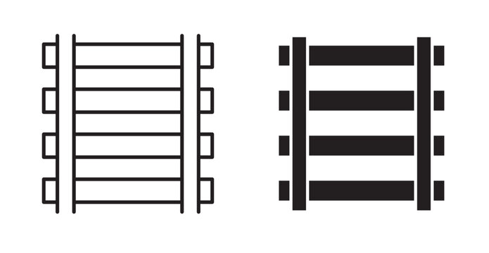 railway track icon in black and fill stroke
