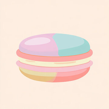 transparent flat vector illustration of a pastel french macaron