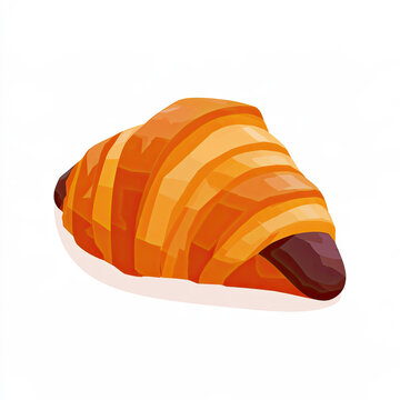 transparent flat vector illustration of a chocolate croissant