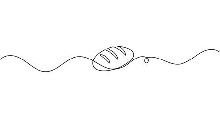 Obraz premium Bread continuous one line drawing minimalist bakery food outline editable stroke vector illustration