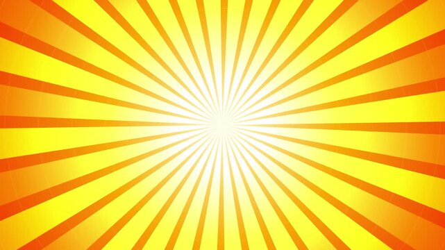 Yellow and orange sunburst rays rotating motion background video
