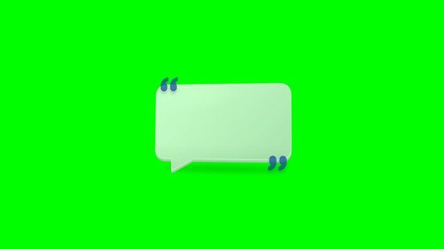 White speech bubble quote boxes on green screen background