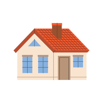 single family house, residential property, home ownership, family living, real estate and housing concept  - vector illustration