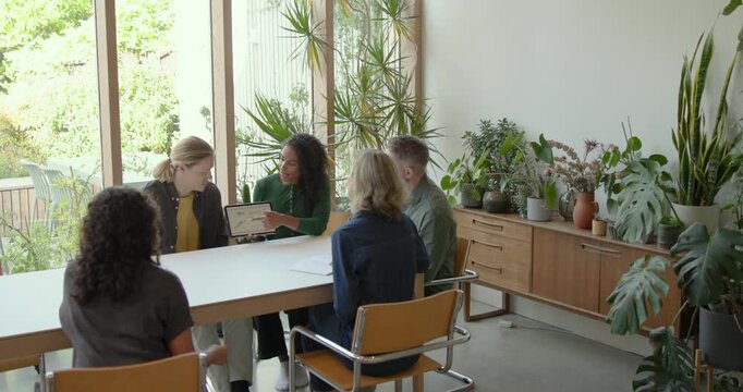 Business Presentation with Digital Tablet in Office on tabel in Business Meeting